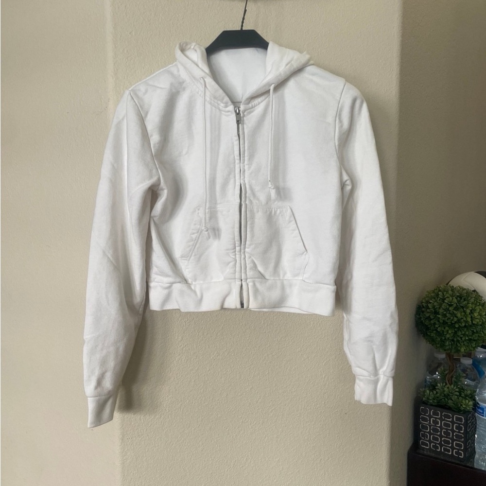 Brandy Melville White Bomber Jacket
